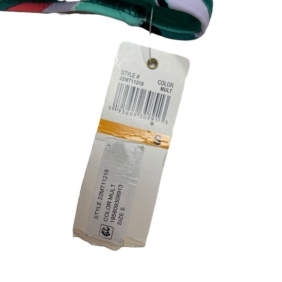 Anne Cole Zesty Tropical Printed Ring Halter Bikini Top Small New - Picture 3 of 7